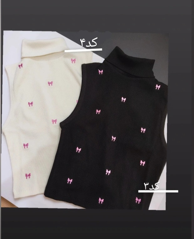 کراپ تاپ یقه اسکی پاپیون پاپیونی