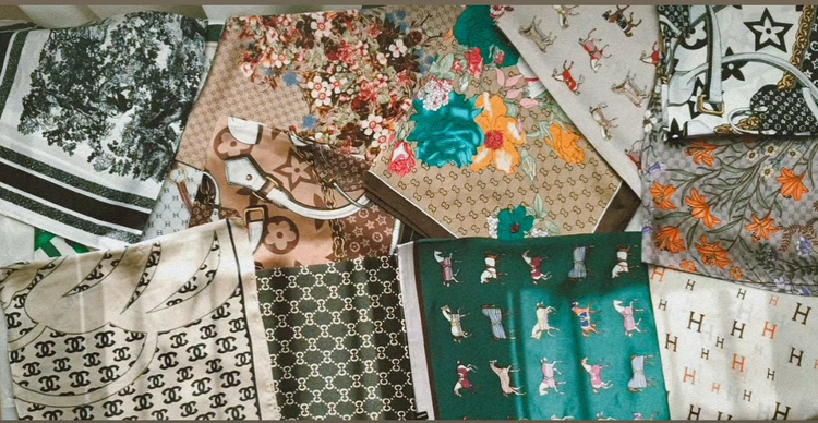 مینی اسکارف ابریشم ساتن